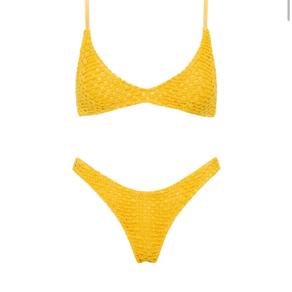 yellow triangl bikini